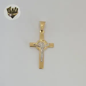 (1-2276-1) Gold Laminate - Two Tones Cross Pendant - BGF