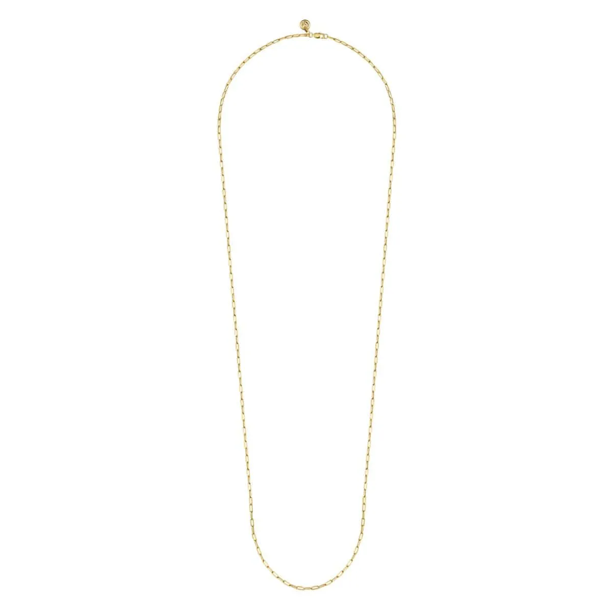14K Yellow Gold 32" Hollow Paperclip Chain Necklace - NK6768H-32Y4JJJ