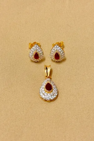22 KT Gold Designer Ruby Pendant Set (D61)