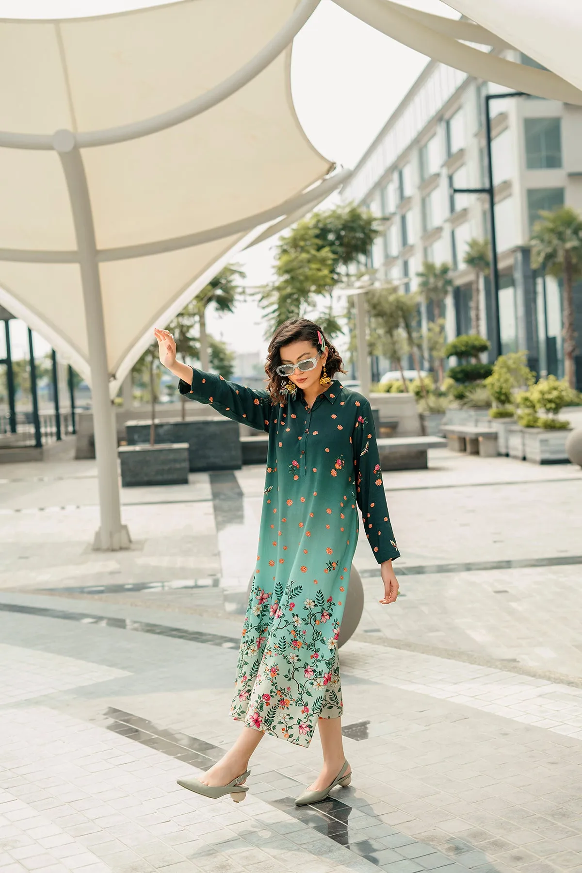 AW22-18-Printed Long Dress