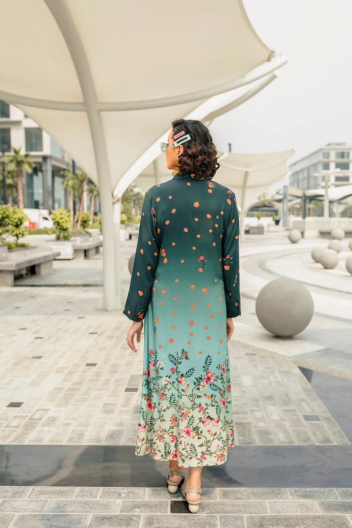 AW22-18-Printed Long Dress