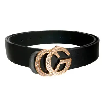 Becca Black, Gold and Rhinestone Designer Inspired Belt