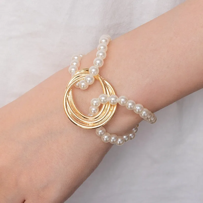 Bohemian Coin Butterfly Alloy Pearl Chain Bracelets For Women