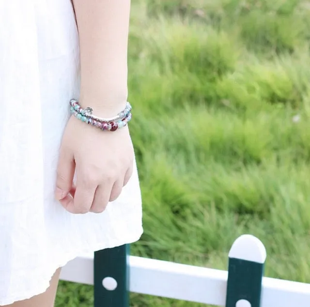 Boho Floral Stretch Wrap Bracelet