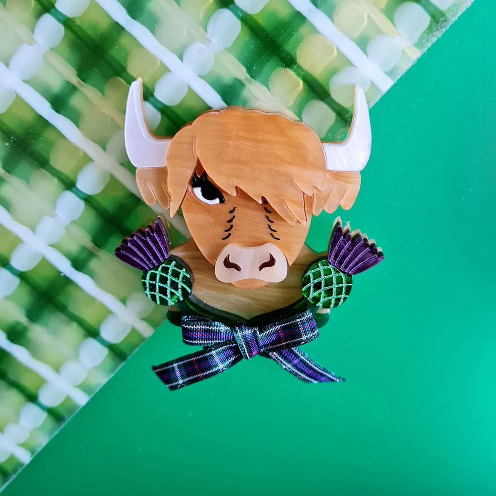 Bonnie The Highland Cow Brooch by Cherryloco