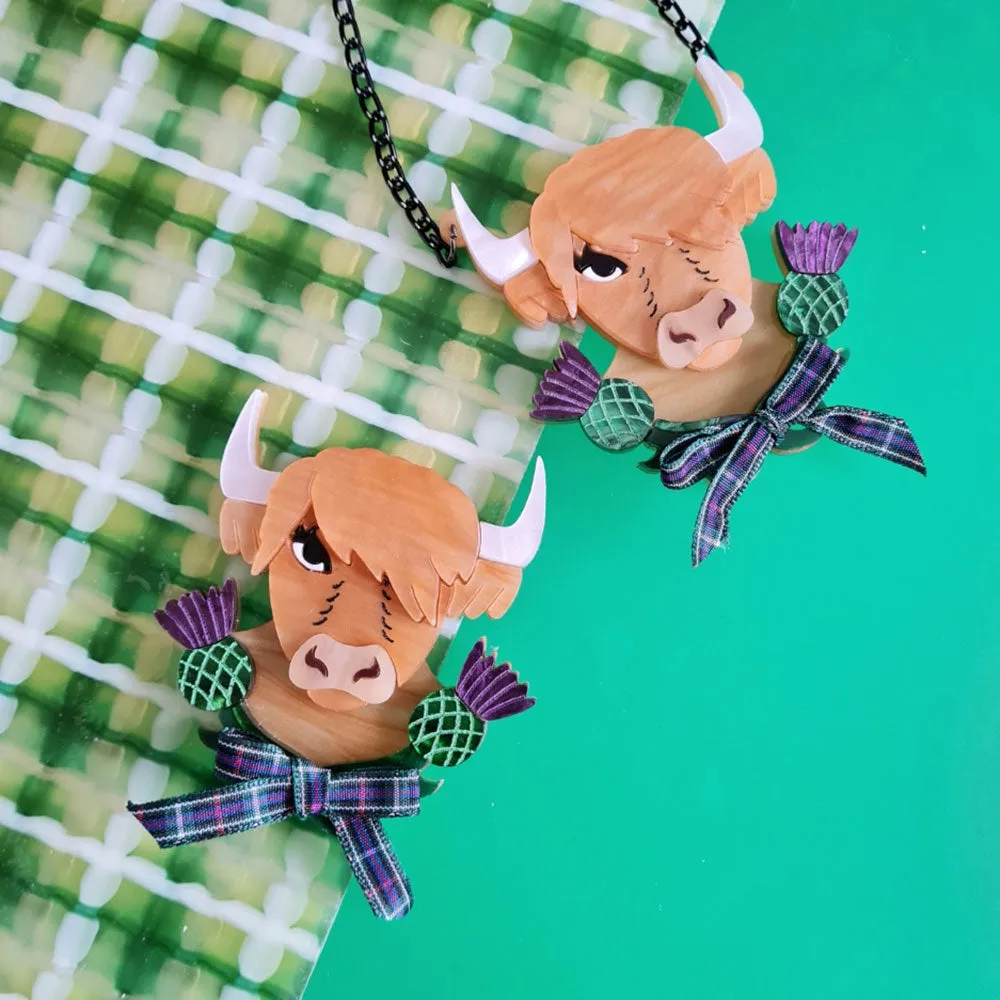 Bonnie The Highland Cow Brooch by Cherryloco