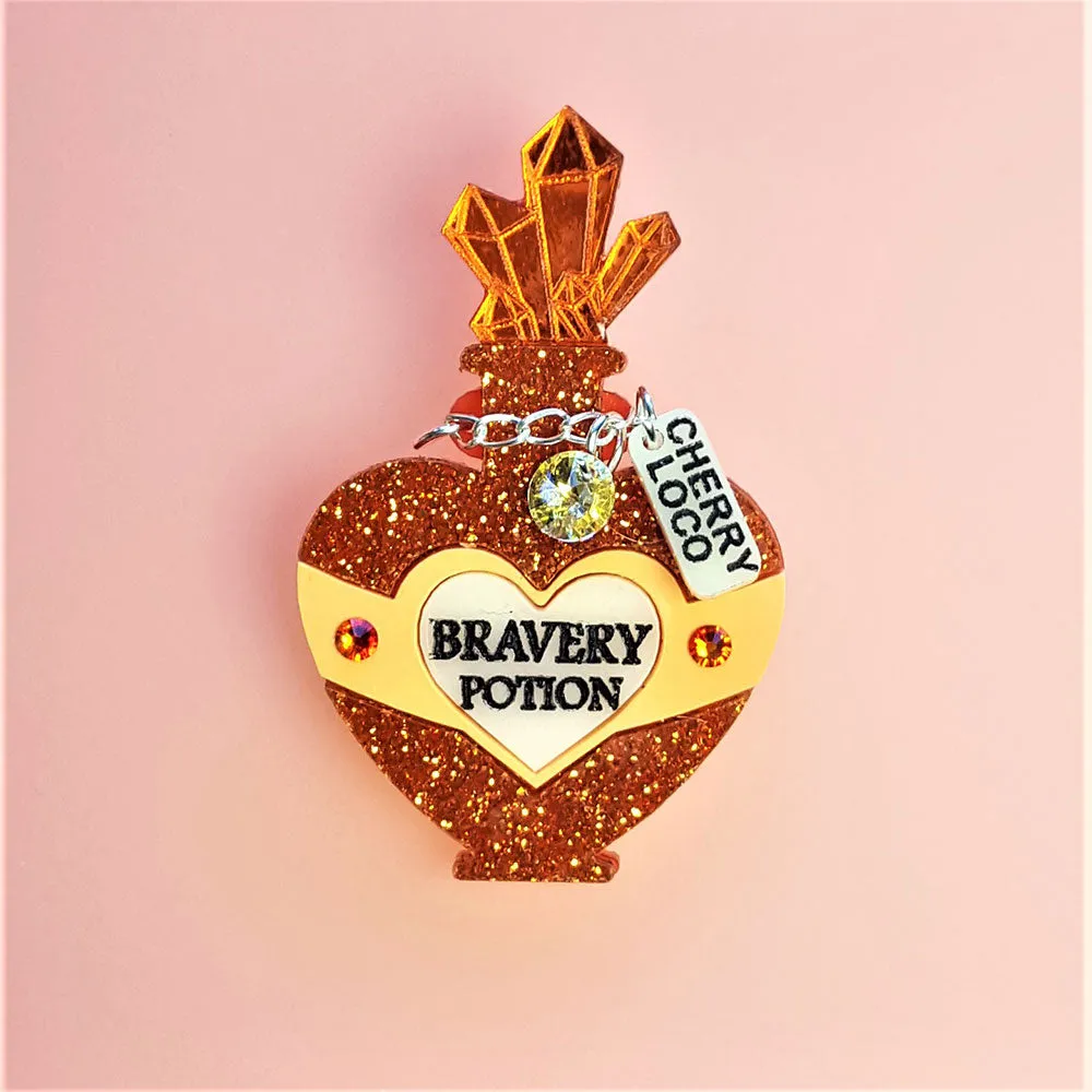 Bravery Potion Brooch by Cherryloco Jewellery