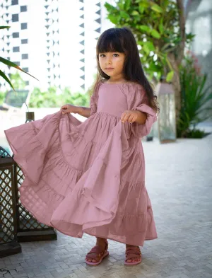 Brielle Full Sleeve Tiered Little Girls Dress