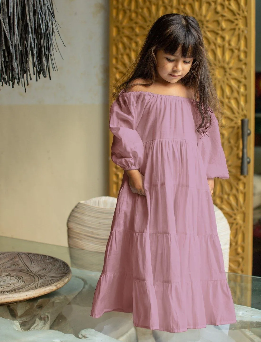 Brielle Full Sleeve Tiered Little Girls Dress