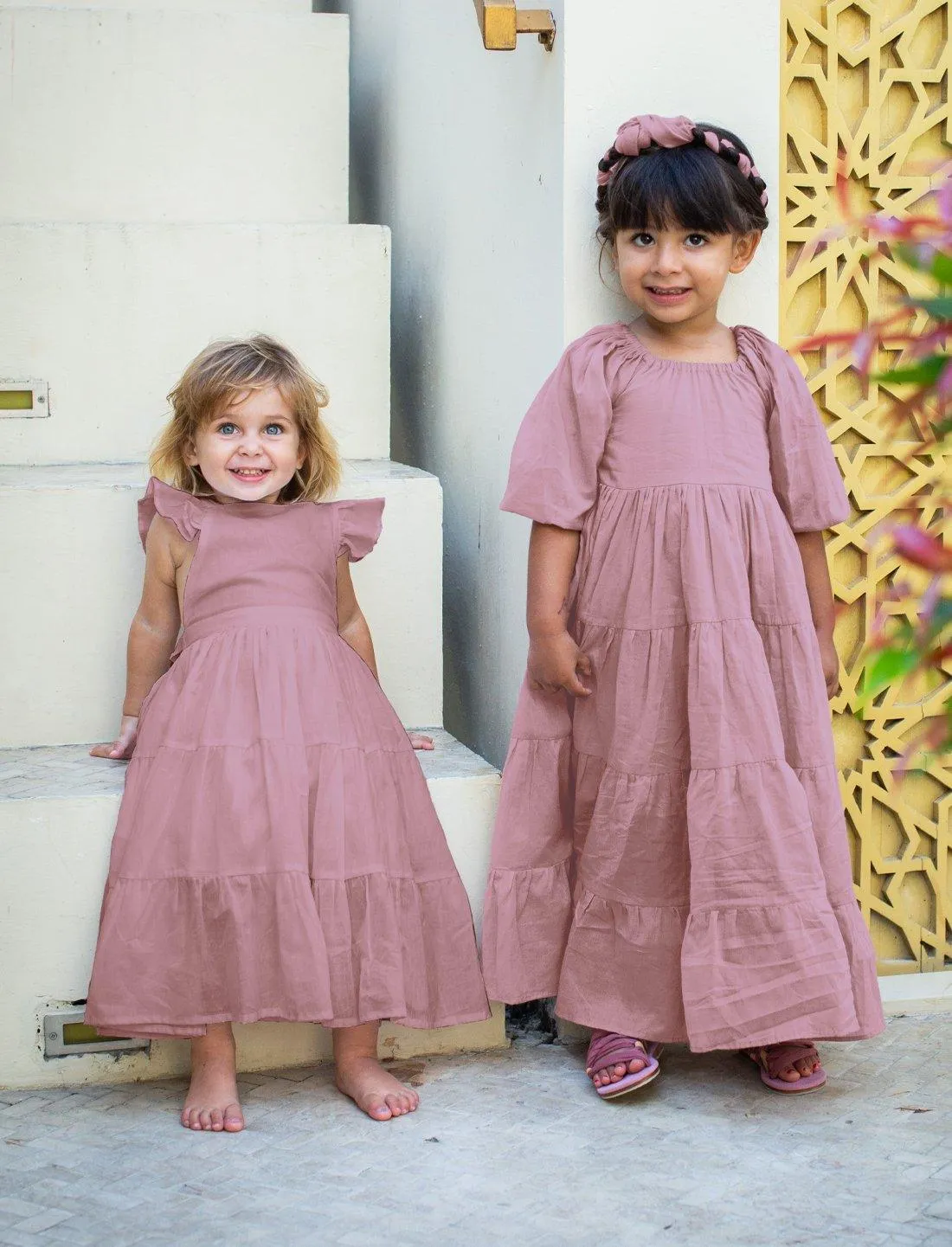 Brielle Full Sleeve Tiered Little Girls Dress