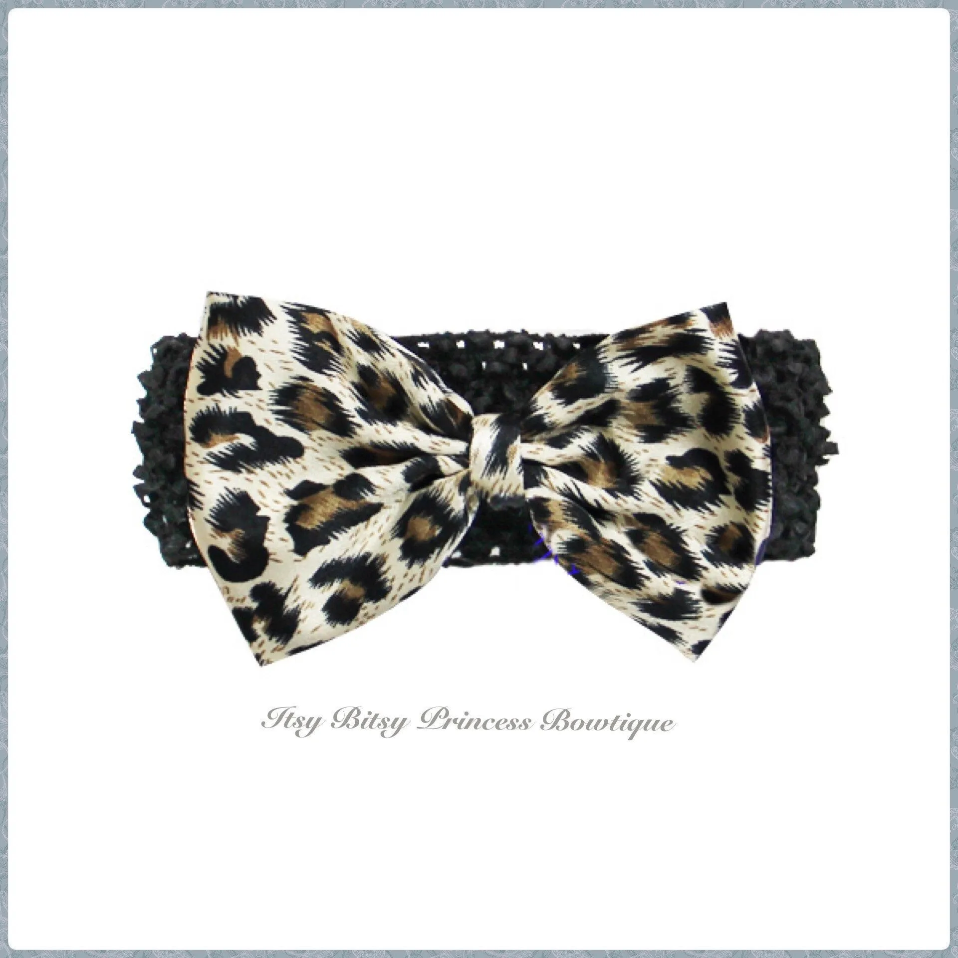 Brown Leopard Print bow Headbands