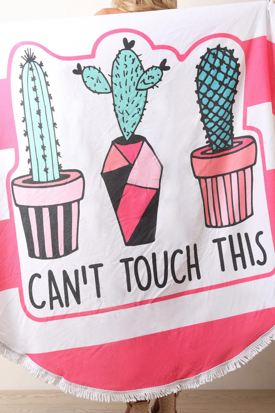 Cactus Fringe Circular Cover Up Blanket