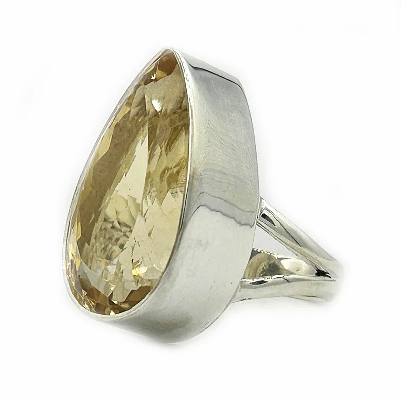 Citrine Teardrop Chunky Gemstone Ring