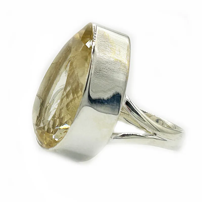 Citrine Teardrop Chunky Gemstone Ring