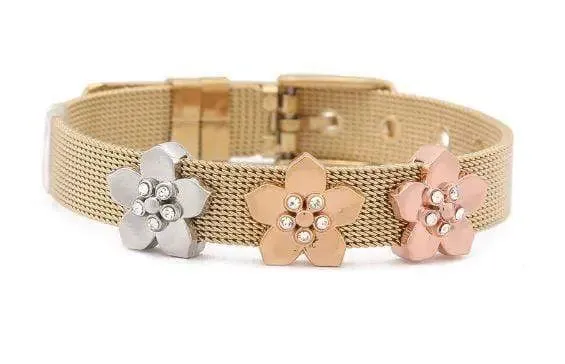 ClaudiaG 5 Stone Flower Charm for Slider Collection Bracelets
