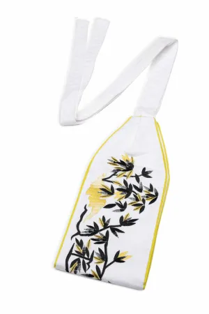Cotton Poplin Embroidered Obi Belt