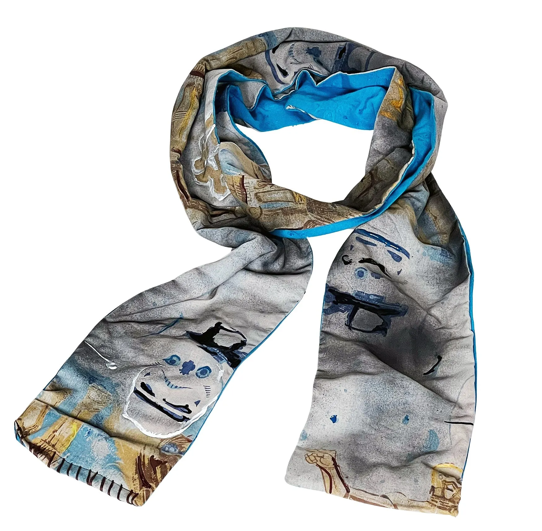 COWBOYS and DEMONS - "STAR WARS" C-3PO SCARF with Hand Applied Acrylic Accents