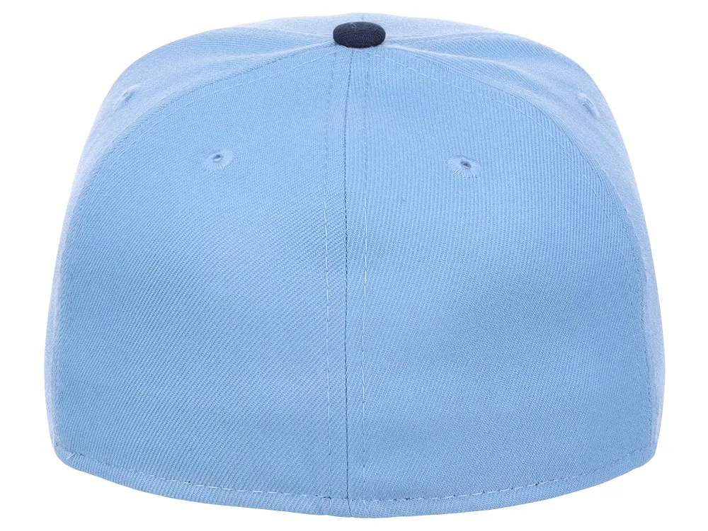 Crowns By Lids Full Court Fitted Cap - Sky Blue/Navy
