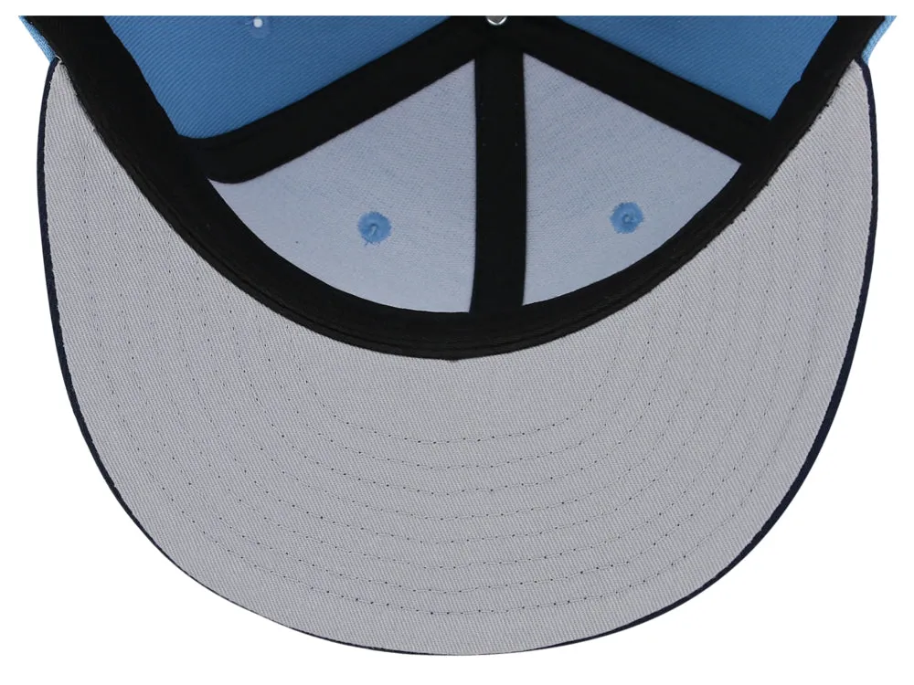 Crowns By Lids Full Court Fitted Cap - Sky Blue/Navy