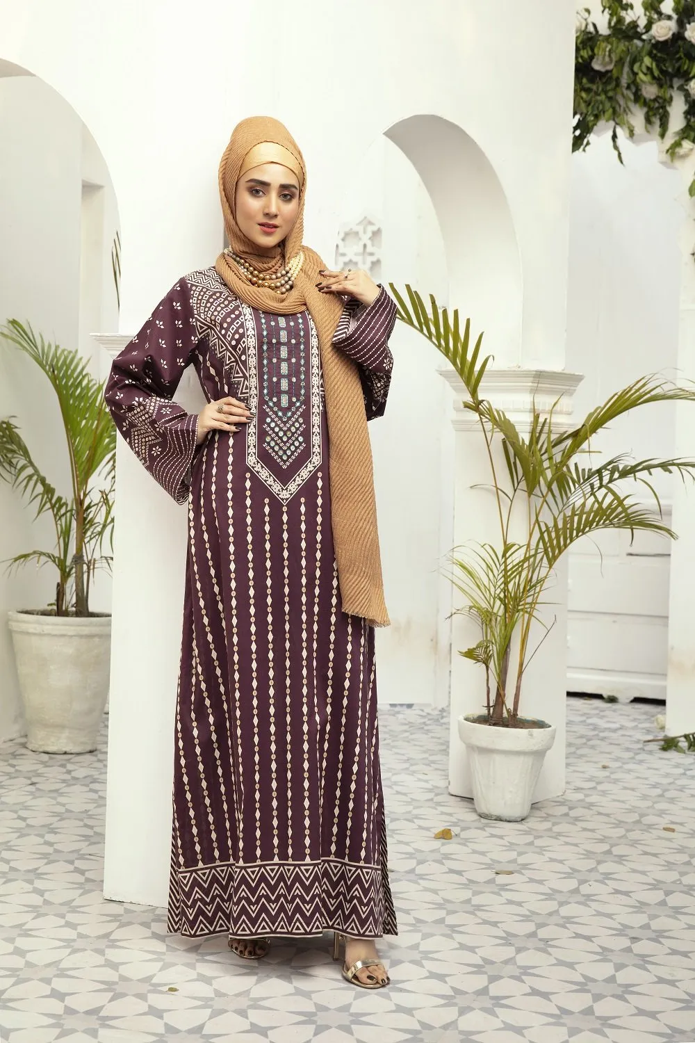 DE20-03 Printed Stitched Fustaan  1PC