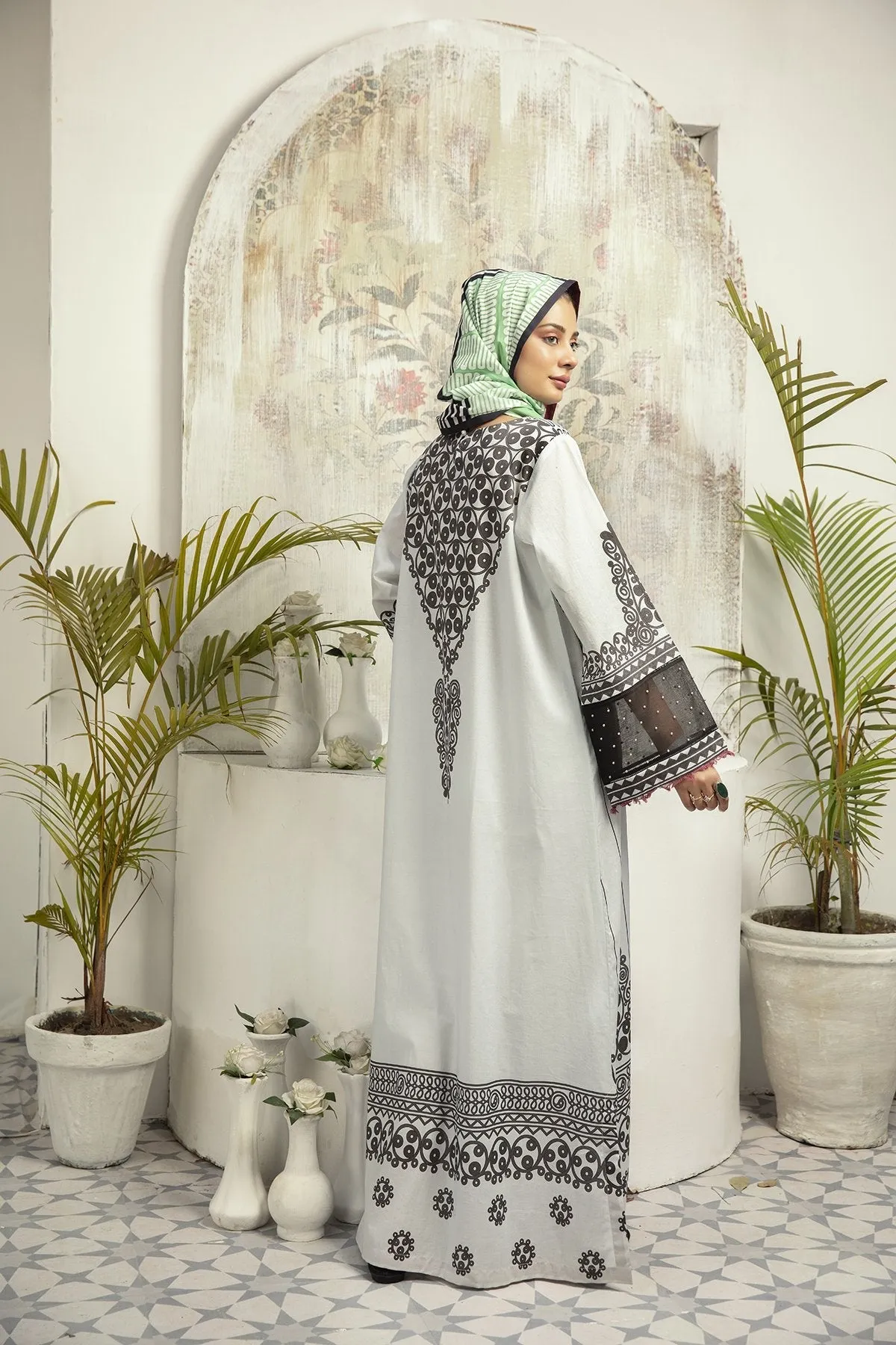 DE20-20 Printed Stitched Fustaan  1PC