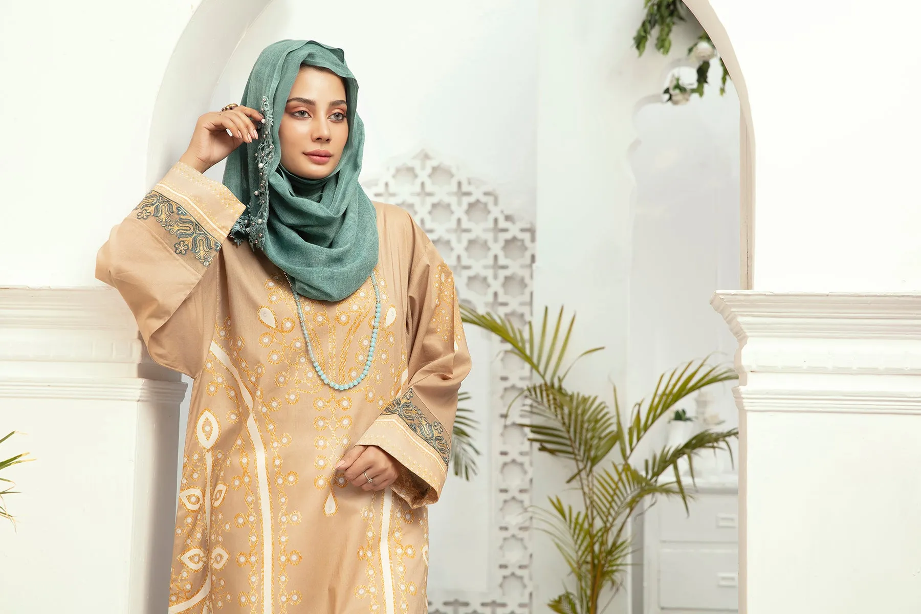 DE20-22 Printed Stitched Fustaan  1PC