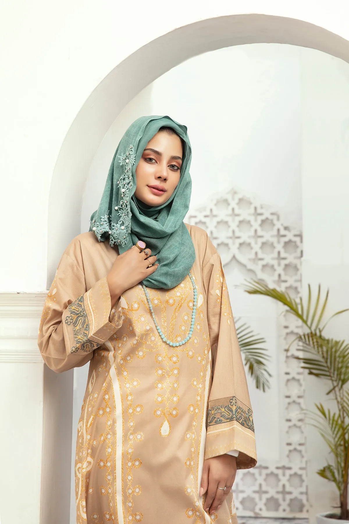 DE20-22 Printed Stitched Fustaan  1PC