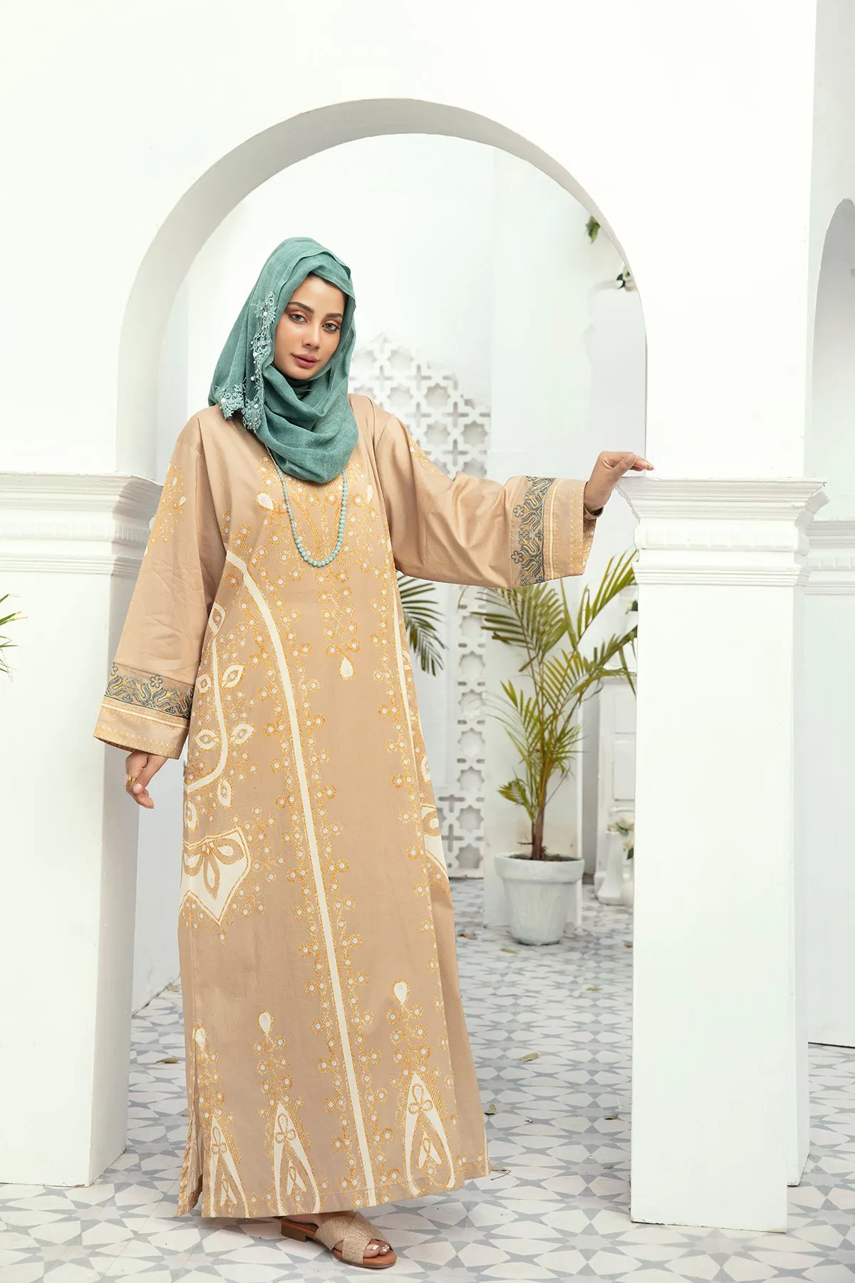 DE20-22 Printed Stitched Fustaan  1PC