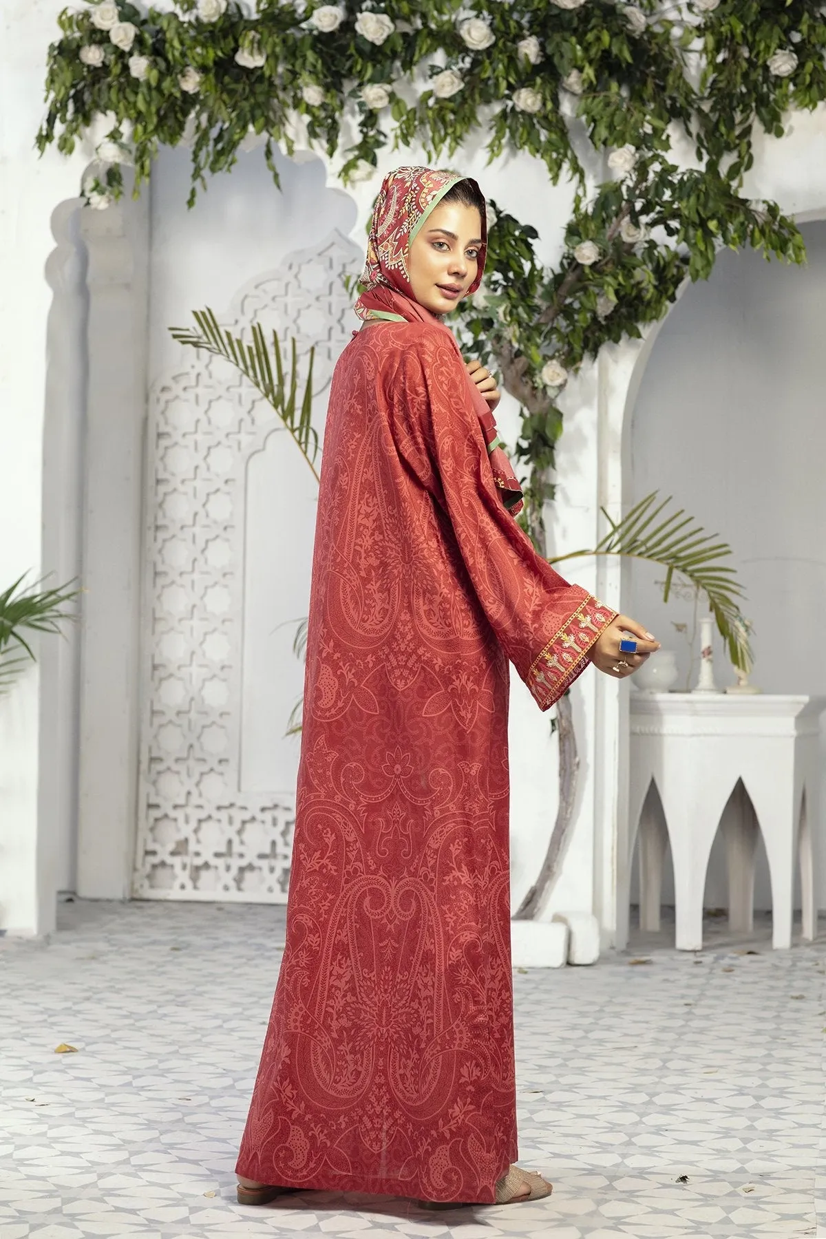 DE20-23 Printed Embroidered Stitched Fustaan  1PC