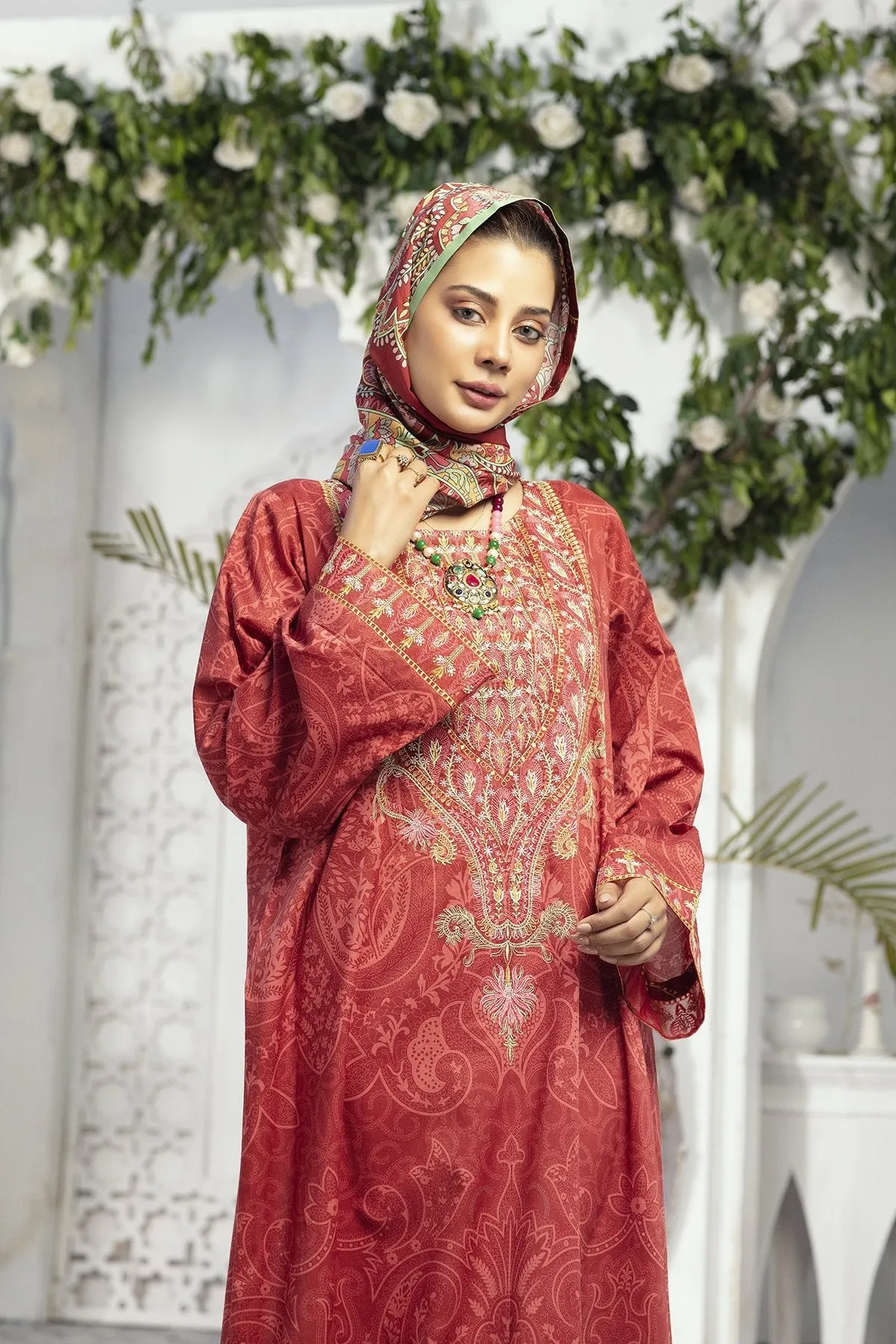 DE20-23 Printed Embroidered Stitched Fustaan  1PC
