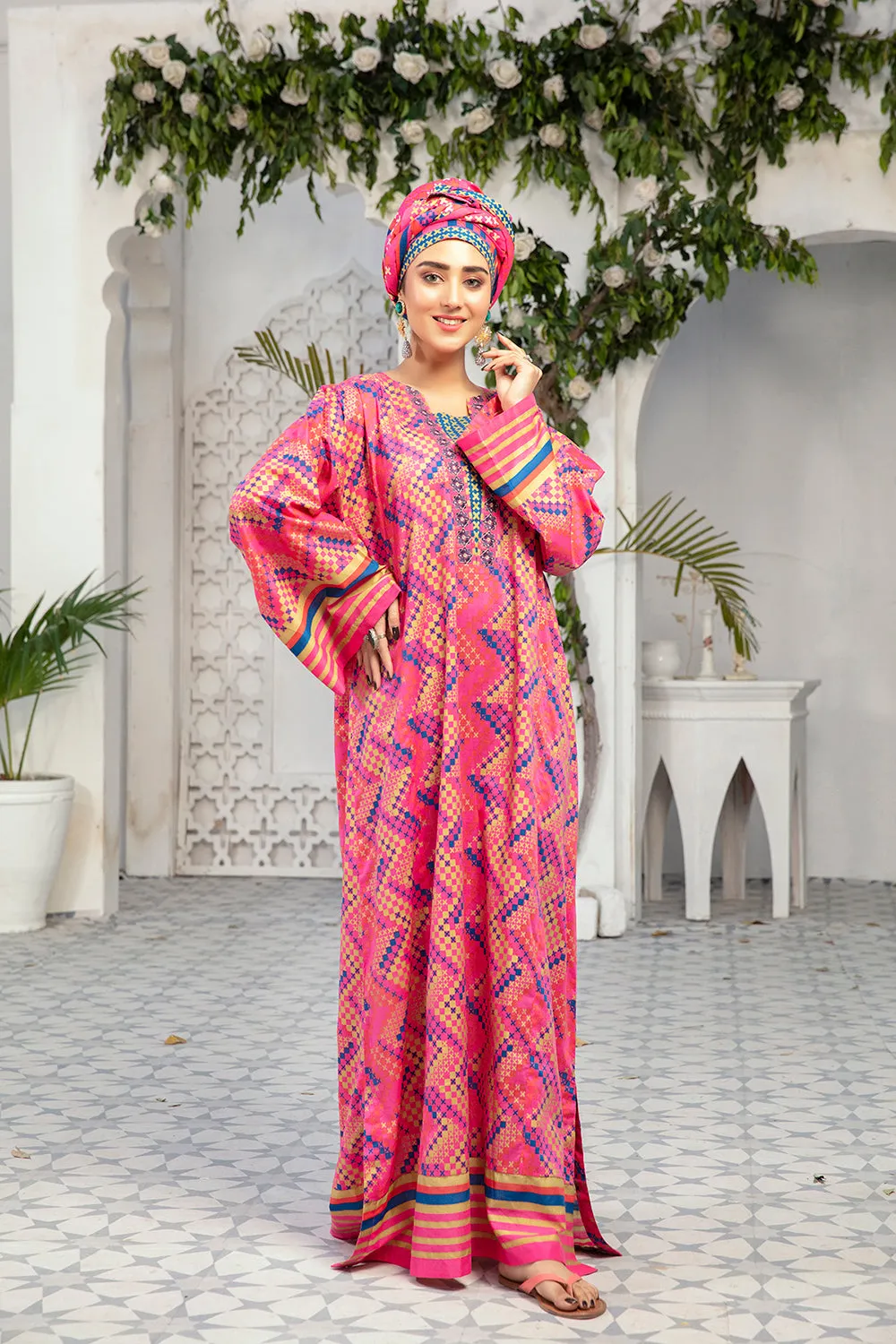 DE20-26 Printed Embroidered Stitched Fustaan  1PC