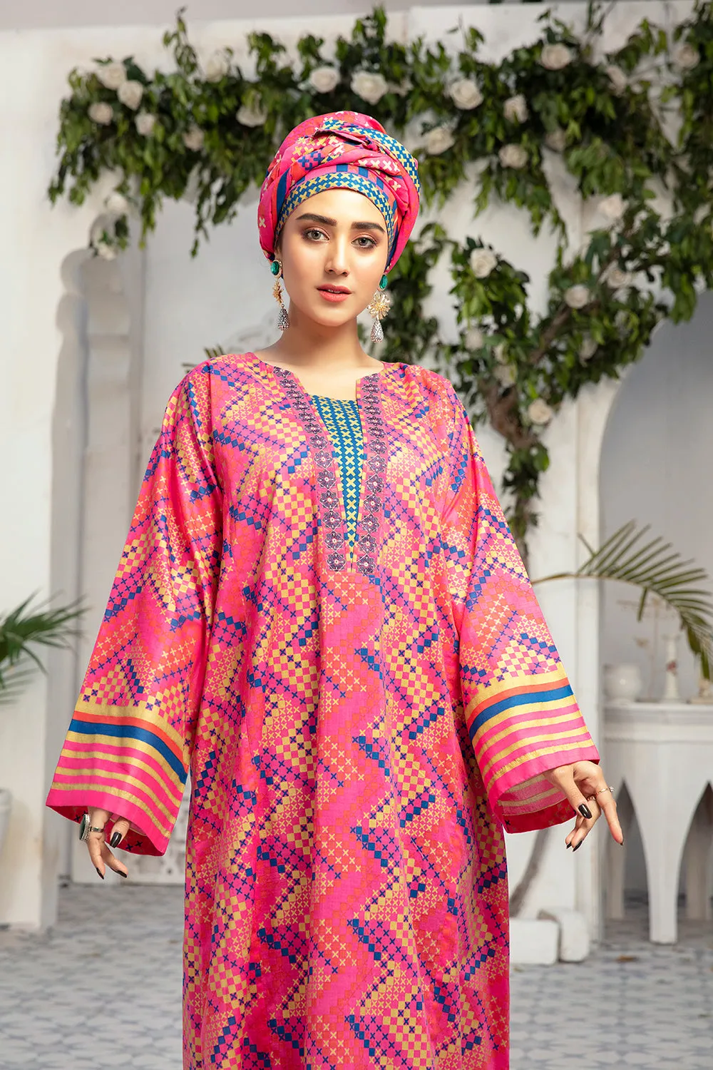 DE20-26 Printed Embroidered Stitched Fustaan  1PC