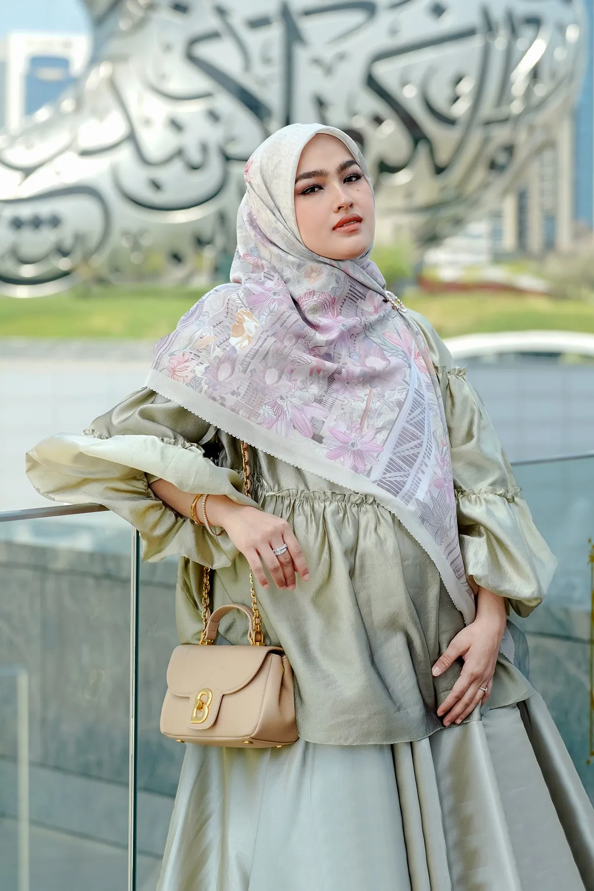 Dubai Voile Square - Ivory