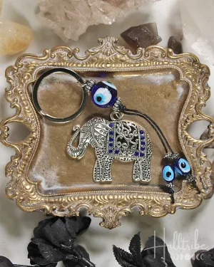 Evil Eye & Elephant Keychain