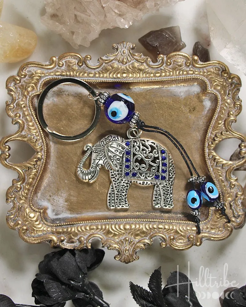 Evil Eye & Elephant Keychain