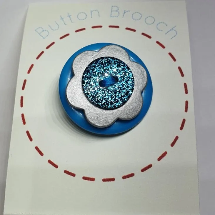 Flower Button Stack Brooches - by Lucy Jackson