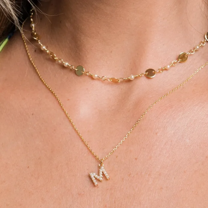 Gala Pearl Mini Initial Necklace Brenda Grands