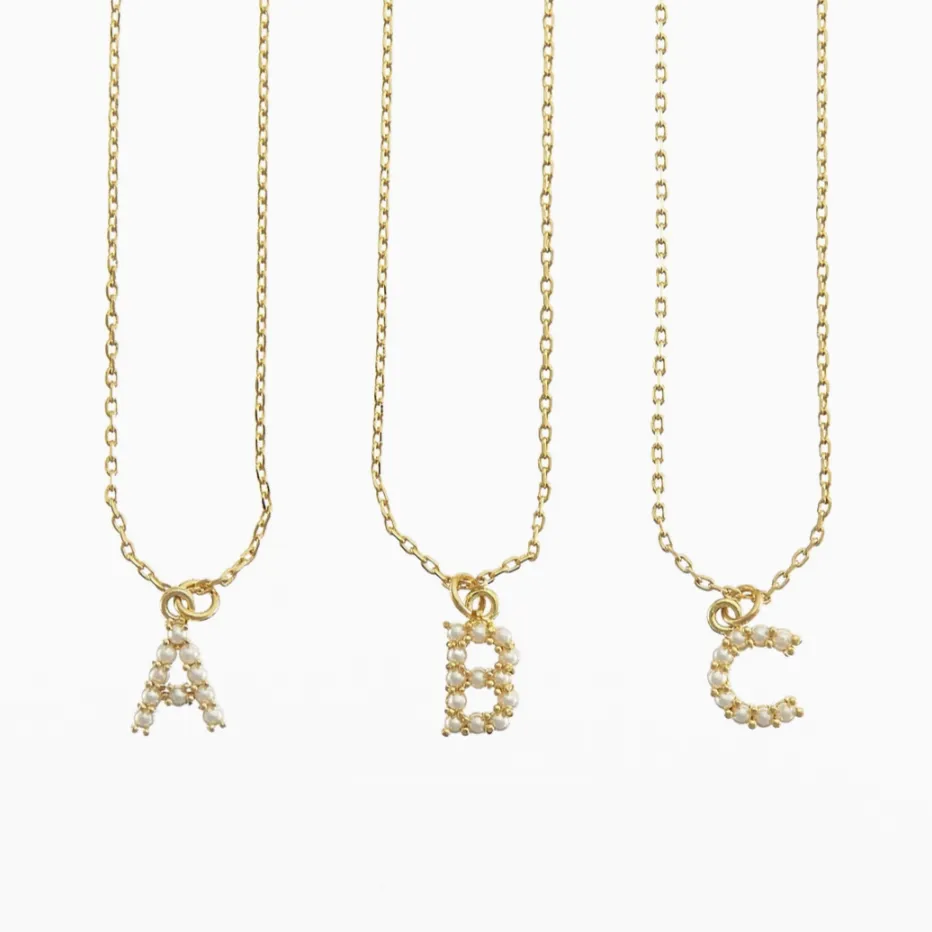 Gala Pearl Mini Initial Necklace Brenda Grands