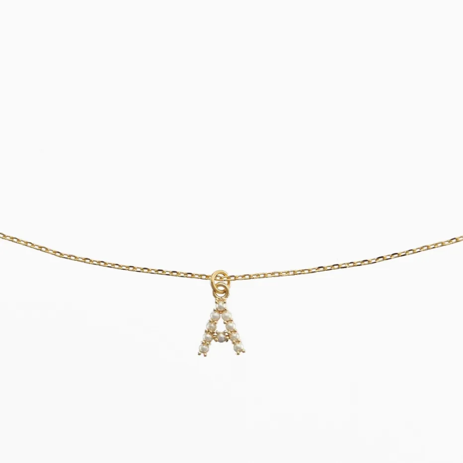 Gala Pearl Mini Initial Necklace Brenda Grands