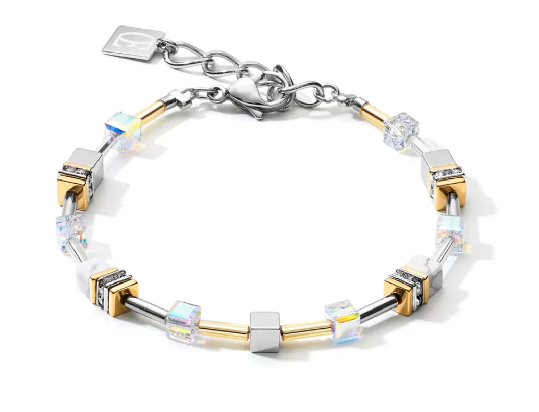 Geo Cube 4 in 1 Multi Gold, Howlite &  Titanium Set