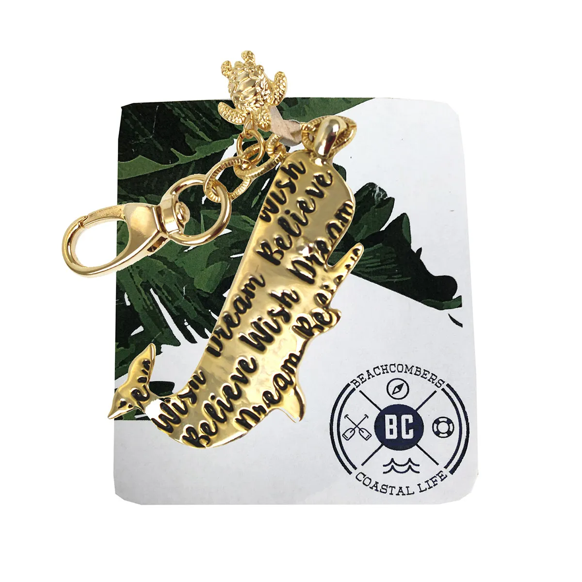 Gold Colored Whale Keychain