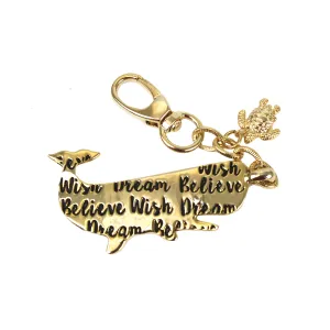Gold Colored Whale Keychain