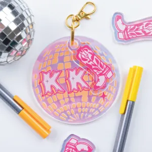 Holographic Disco Cowgirl Keychain