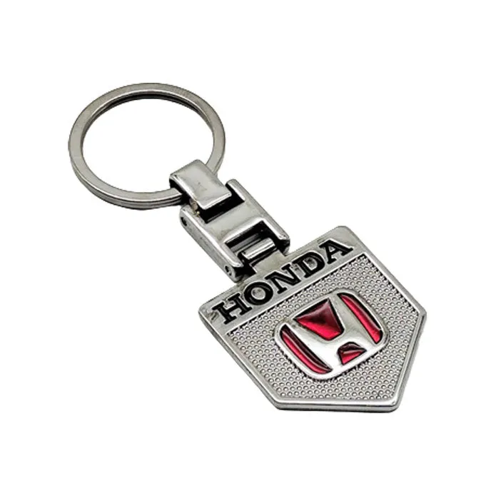 Honda Metal Keychain Keyring Badge Style - Chrome