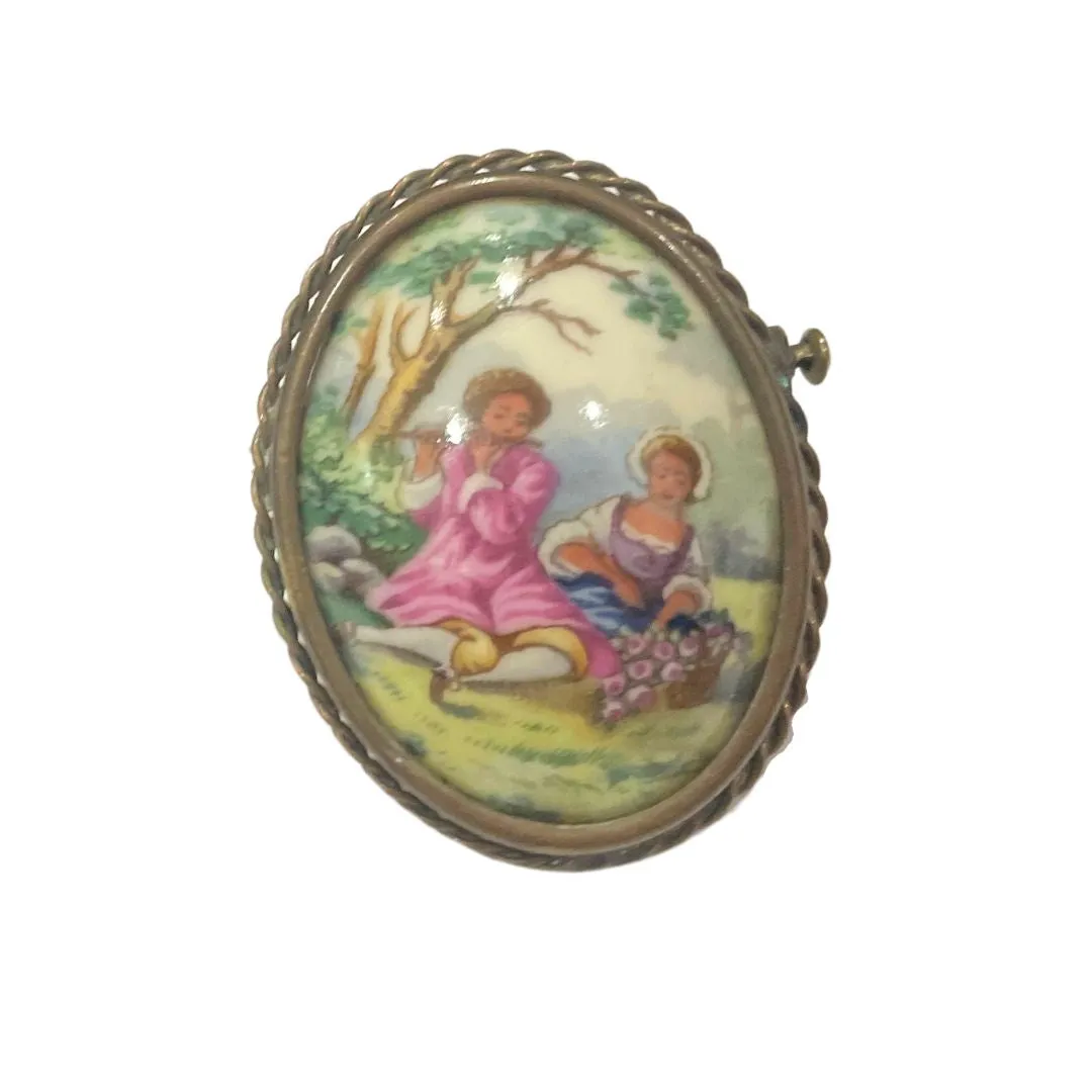 Jodi Maree Jewellery - Antique Limoges Hand Painted Porcelain Brooch