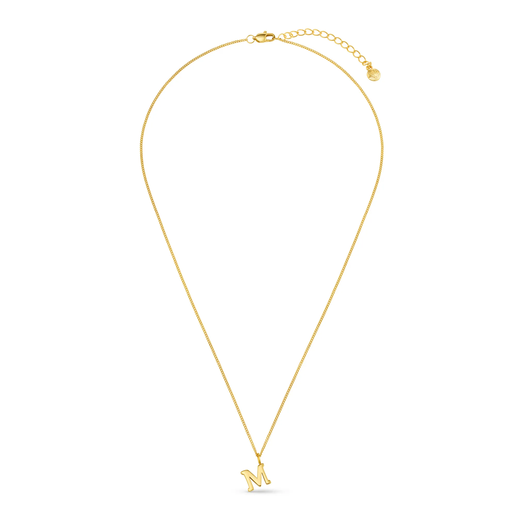 LUXE M Initial Necklace - Gold