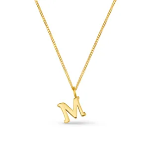 LUXE M Initial Necklace - Gold