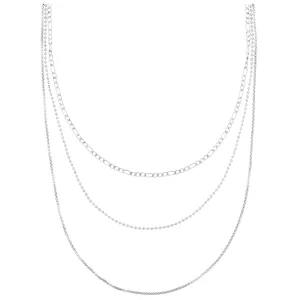 LUXE Multi Row Chain Necklace - Silver