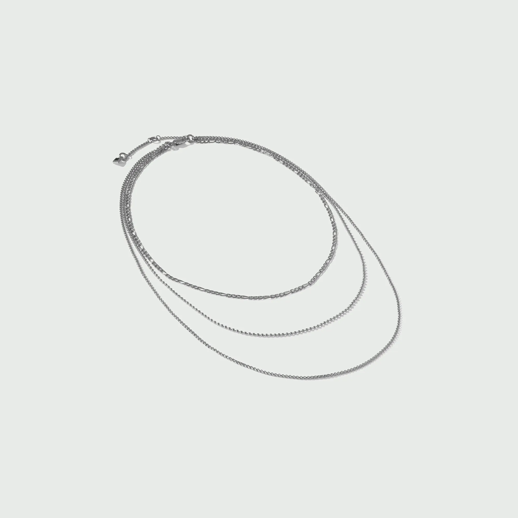 LUXE Multi Row Chain Necklace - Silver