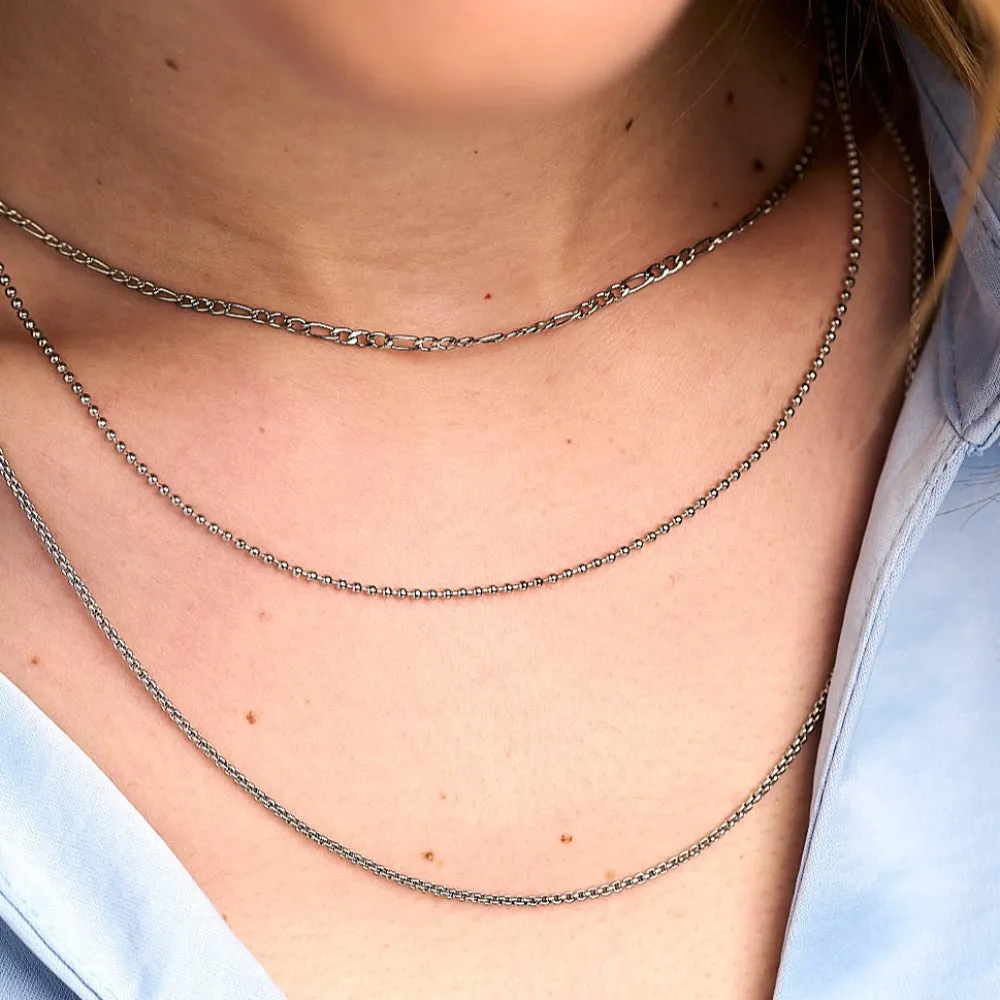 LUXE Multi Row Chain Necklace - Silver
